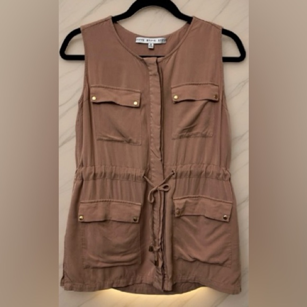 HYFVE-Cargo Flap Pocketed Casual Fit Knit Sleeveless Shacket/Vest Top Sz MED